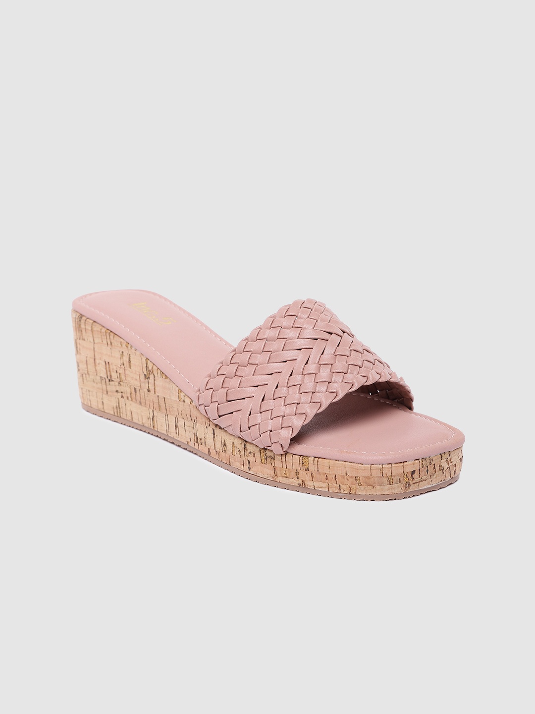 

Inc 5 Women Textured Open Toe Wedges, Pink