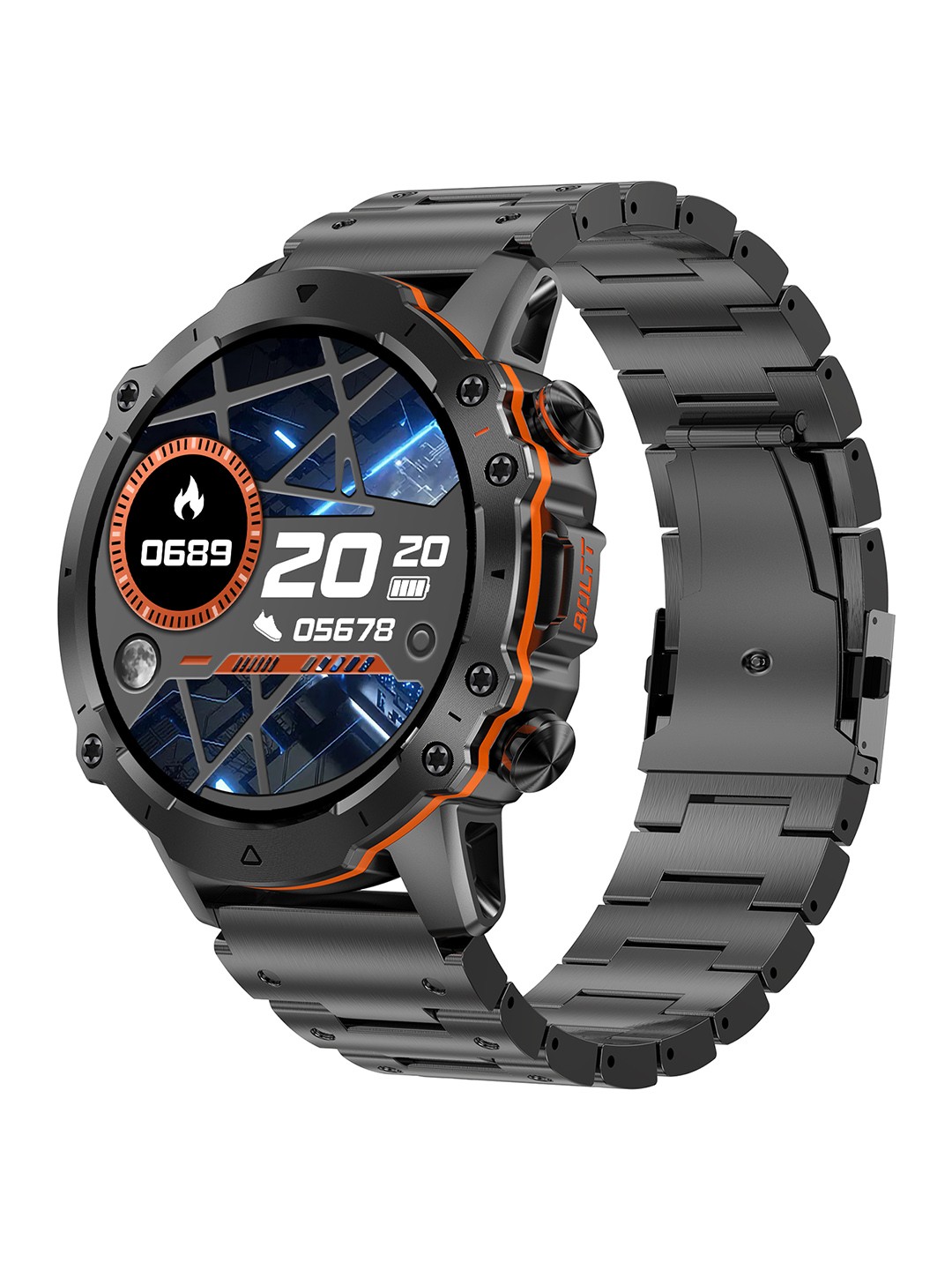 

Fire-Boltt Marshal 1.43 HD Display Rugged Smartwatch with Military Grade Quality, Black