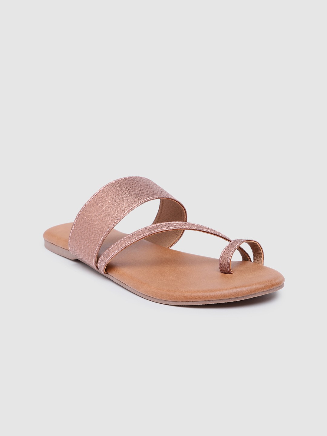 

Inc 5 Women Solid One Toe Flats, Bronze