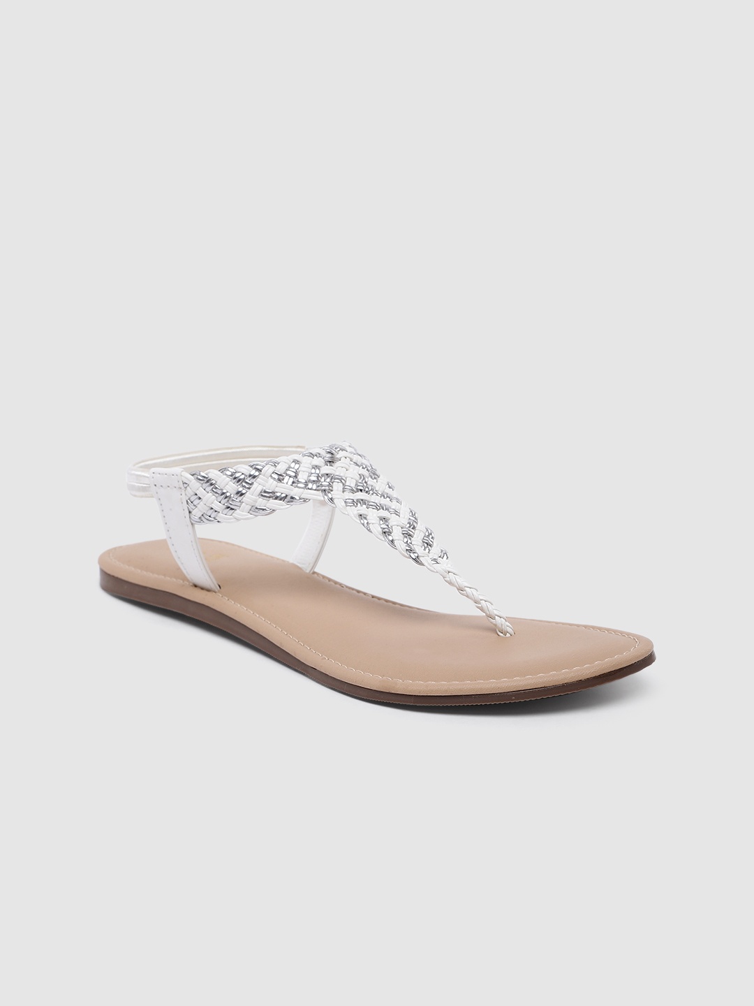 

Inc 5 Women Textured Open Toe Flats, White
