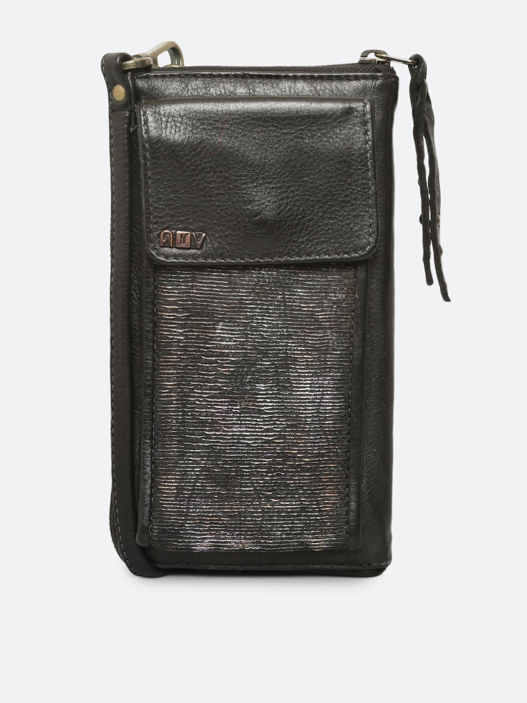 

ART N VINTAGE Leather Mobile Pouch, Black