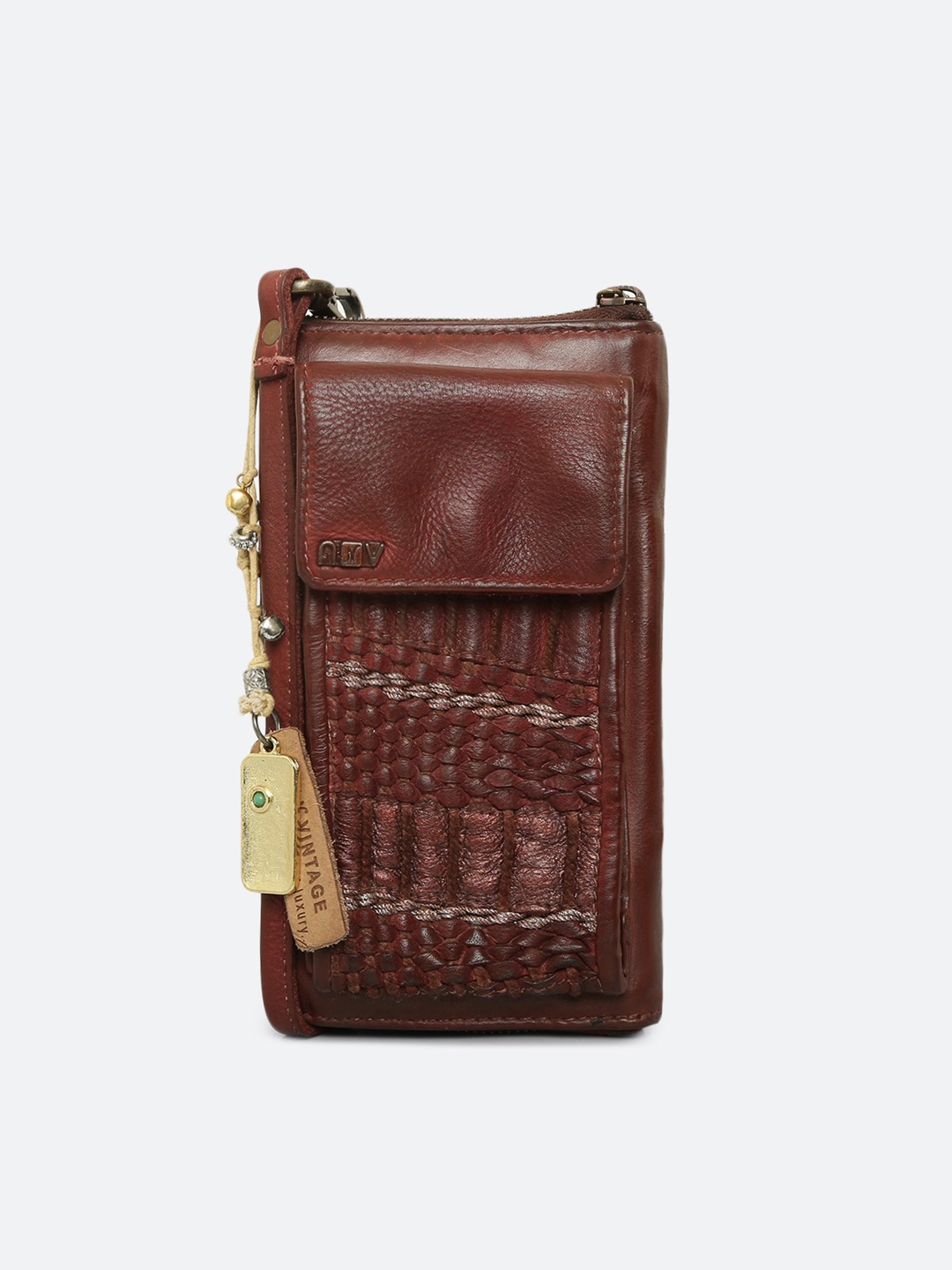 

ART N VINTAGE Leather Mobile Pouch, Red