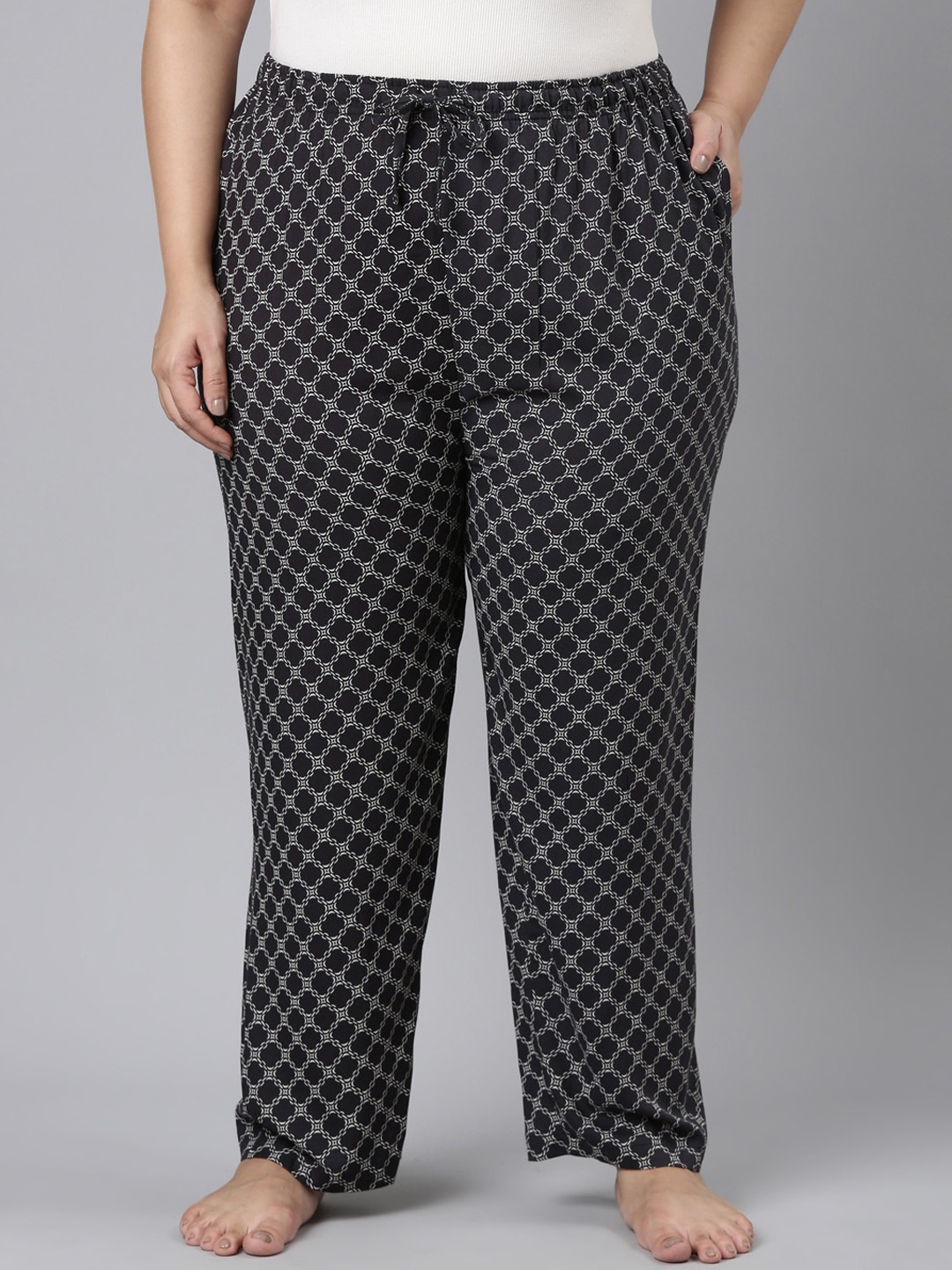 

Go Colors Women Plus Size Printed Relaxed-Fit Lightweight Lounge Pants, Black