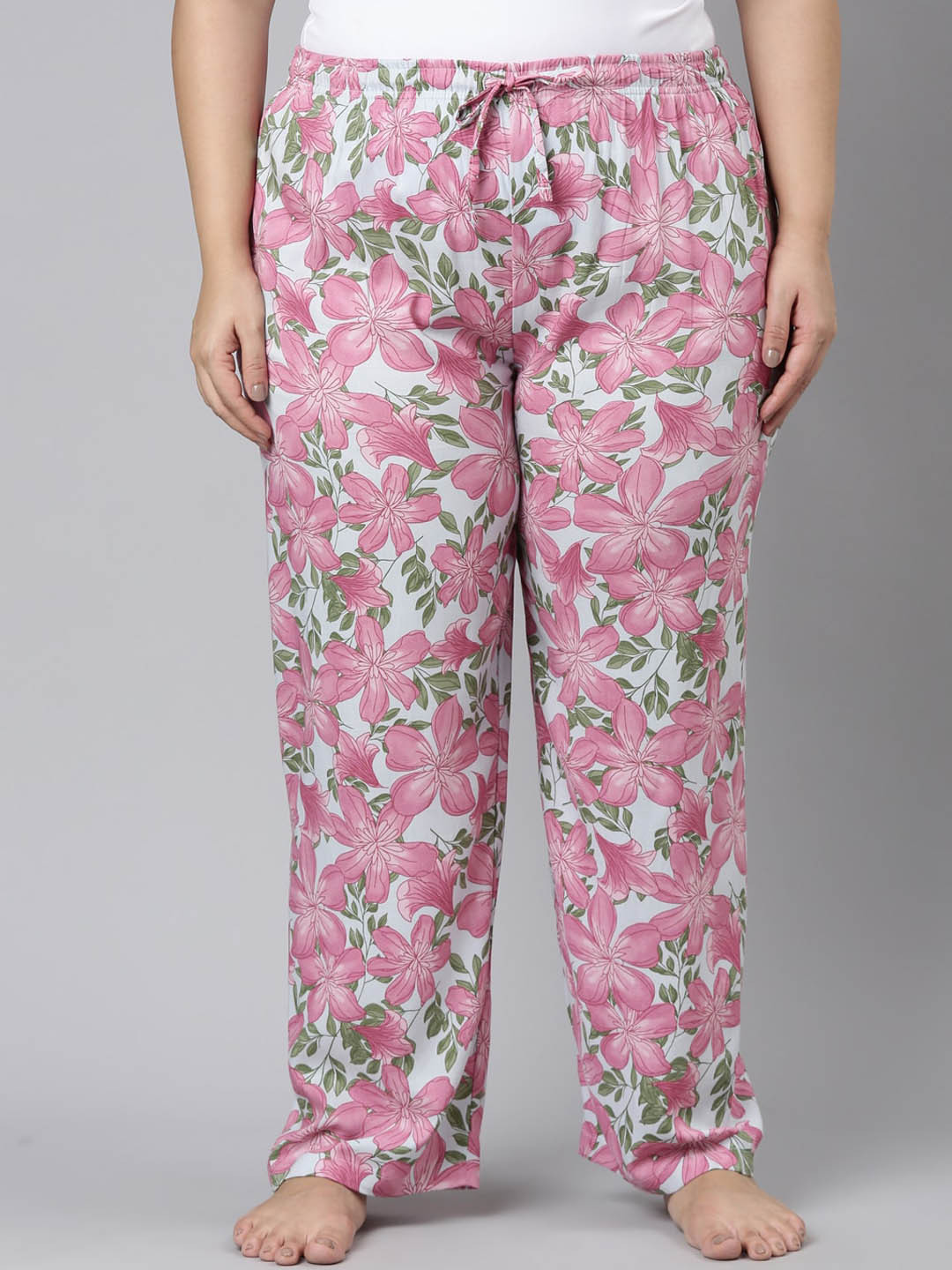 

Go Colors Women Plus Size Printed Relaxed-Fit Lightweight Cotton Lounge Pants, Blue
