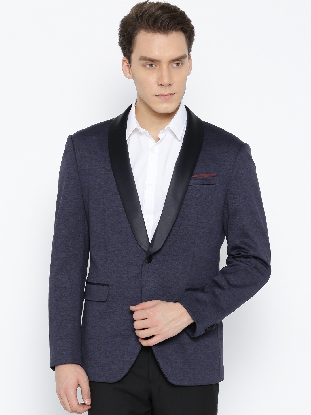 

Arrow New York Navy Single-Breasted Zero Calorie Fit Party Blazer, Navy blue
