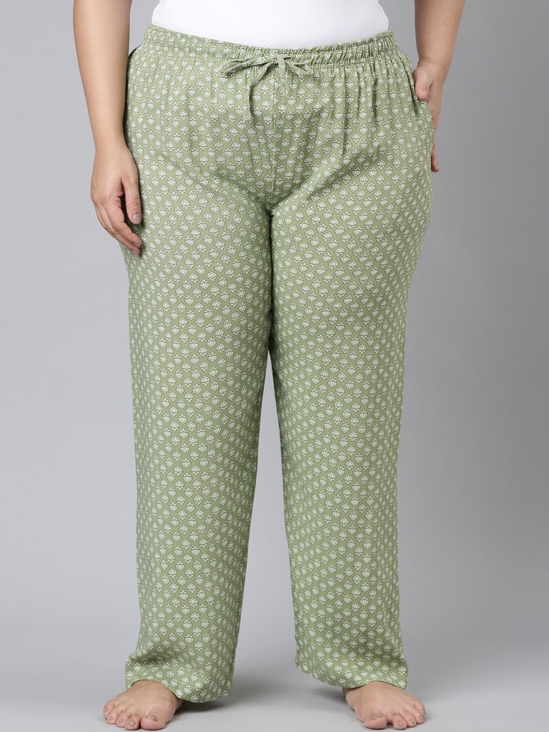 

Go Colors Women Plus Size Printed Relaxed-Fit Lightweight Lounge Pants, Green