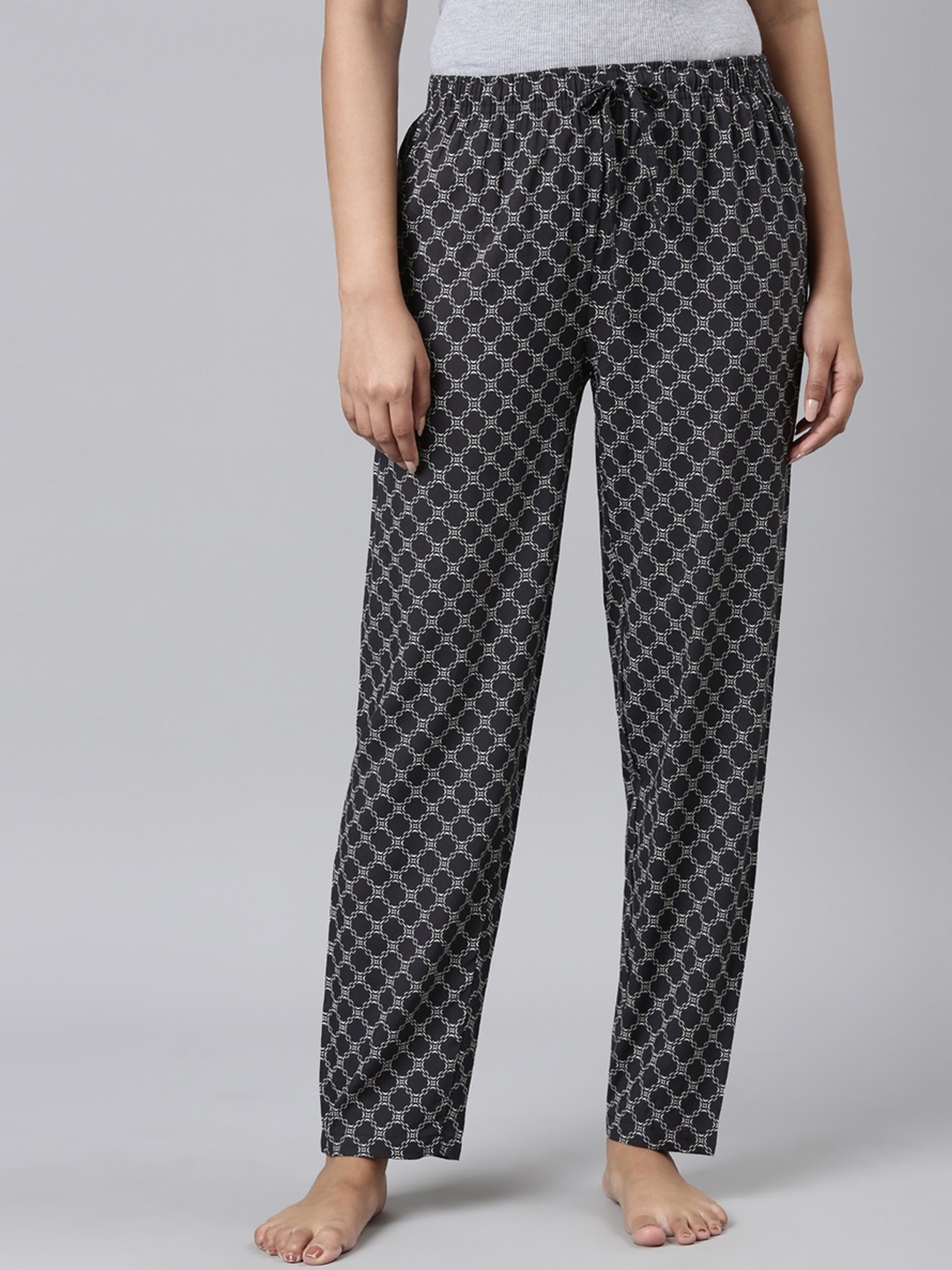 

Go Colors Women Printed Relaxed-Fit Lightweight Lounge Pants, Black