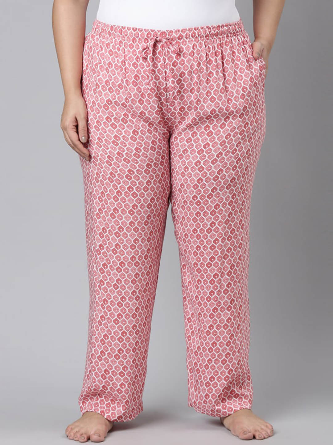 

Go Colors Women Plus Size Printed Relaxed-Fit Lightweight Lounge Pants, Pink