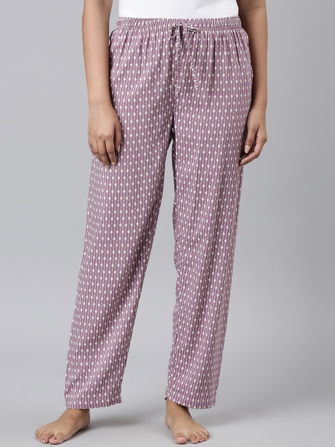 

Go Colors Women Printed Relaxed-Fit Lightweight Lounge Pants, Purple