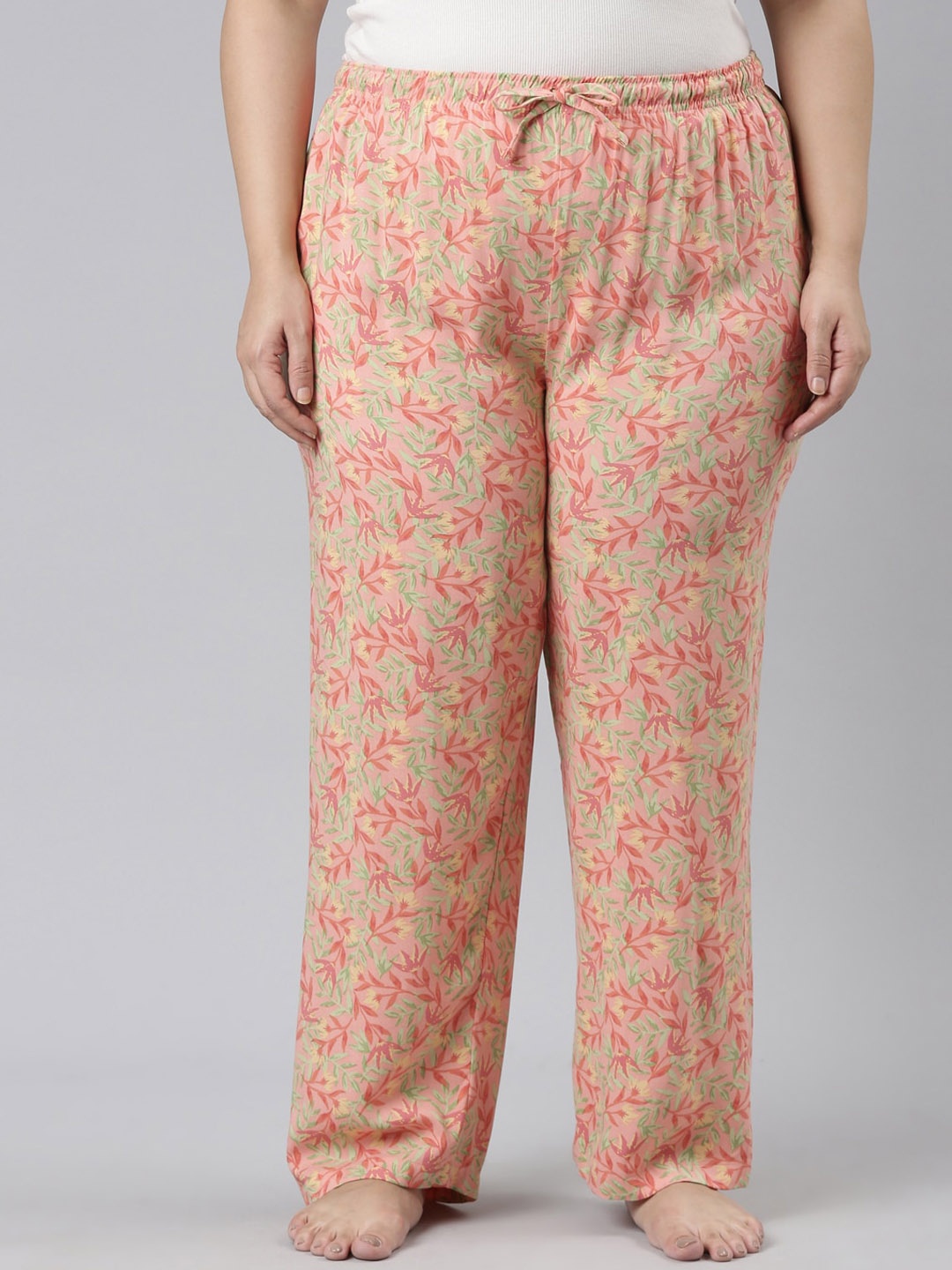 

Go Colors Women Plus Size Floral-Printed Relaxed-Fit Lightweight Lounge Pants, Pink