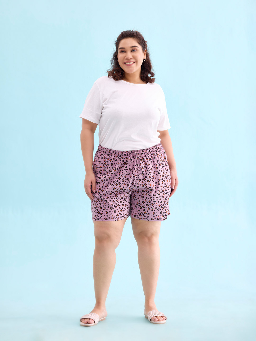 

Go Colors Women Printed Lounge Shorts, Purple