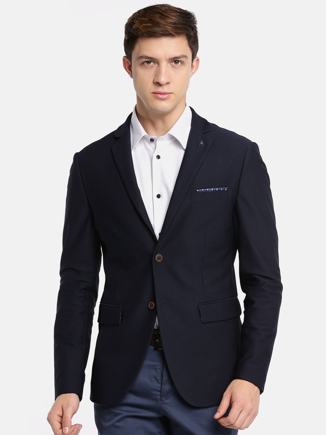 

Arrow New York Navy Zero Calorie Fit Single-Breasted Smart Casual Blazer, Rust