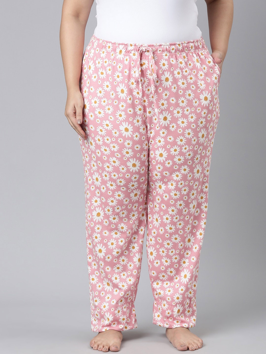 

Go Colors Women Plus Size Printed Relaxed-Fit Lightweight Lounge Pants, Pink