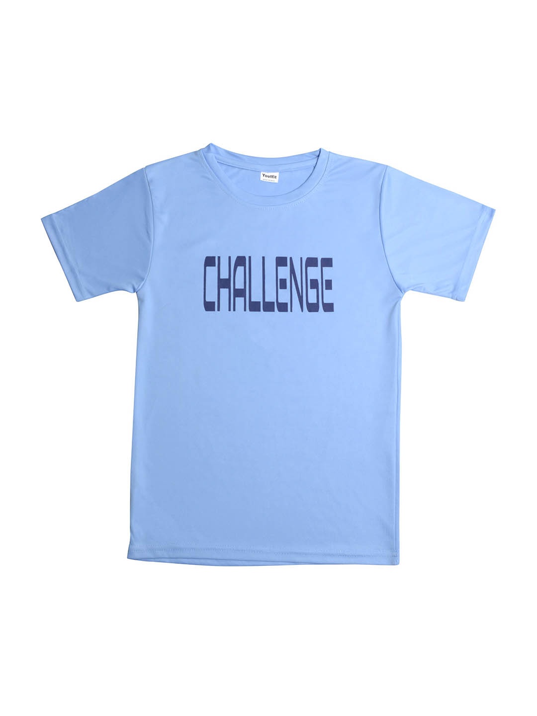 

TINY HUG Boys Typography Printed Dri-Fit Slim Fit T-shirt, Blue