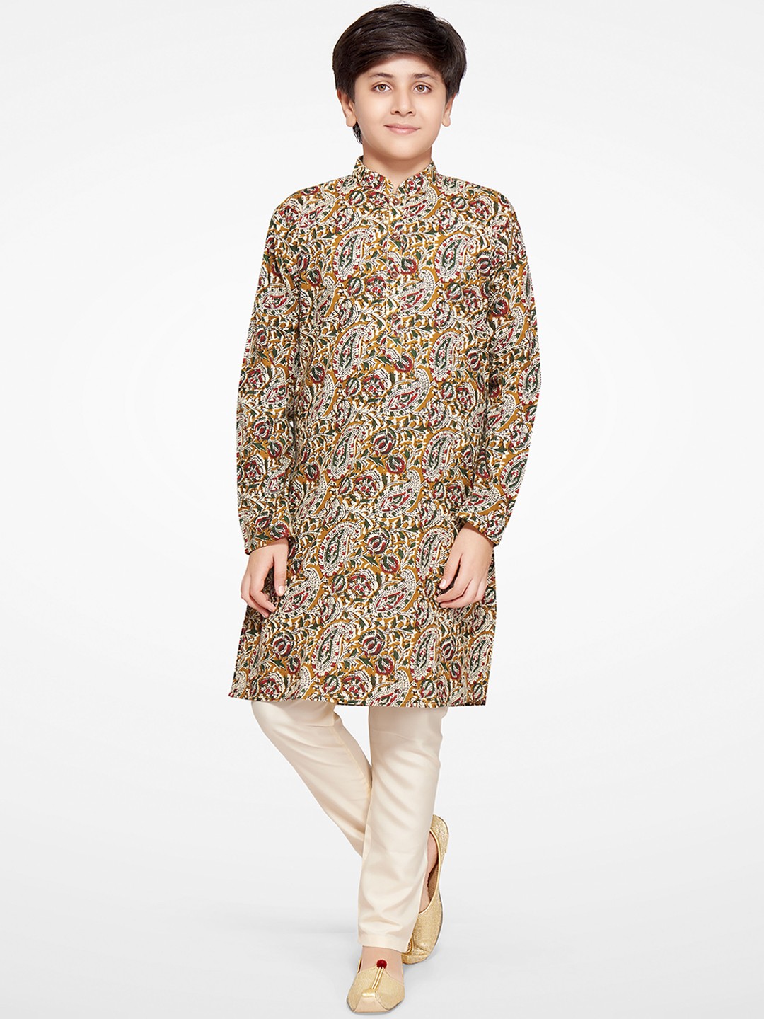 

BAESD Boys Paisley Printed Kurta with Pyjamas, Grey