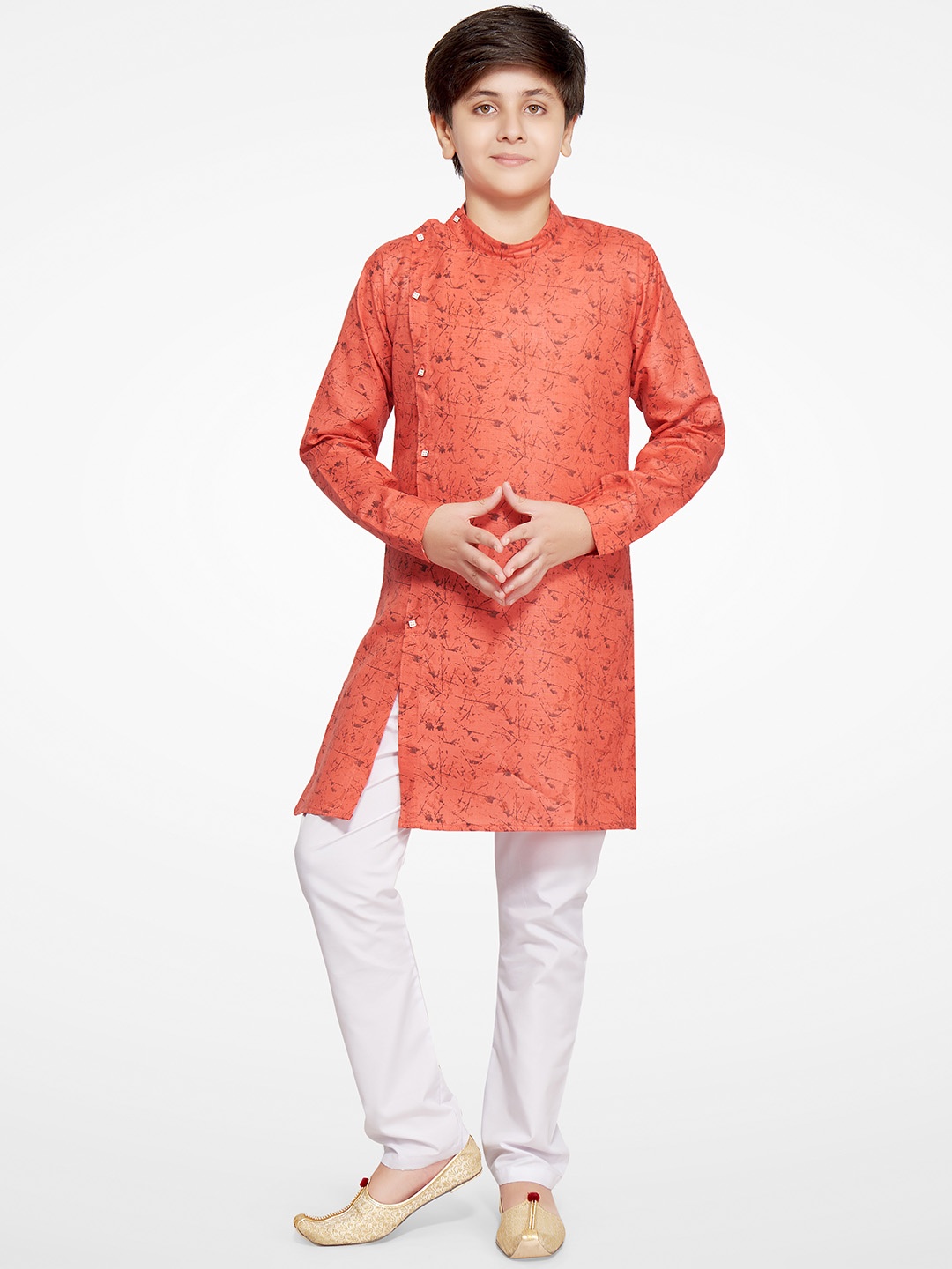 

BAESD Boys Abstract Printed Kurta with Pyjamas, Red