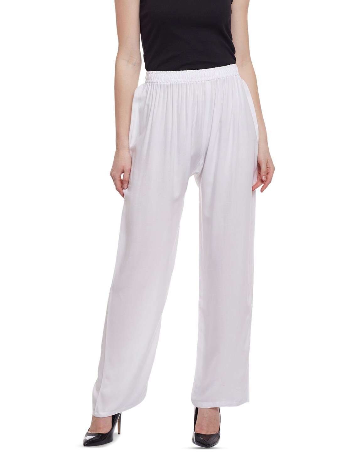 

Castle Lifestyle Women Straight Palazzos, White