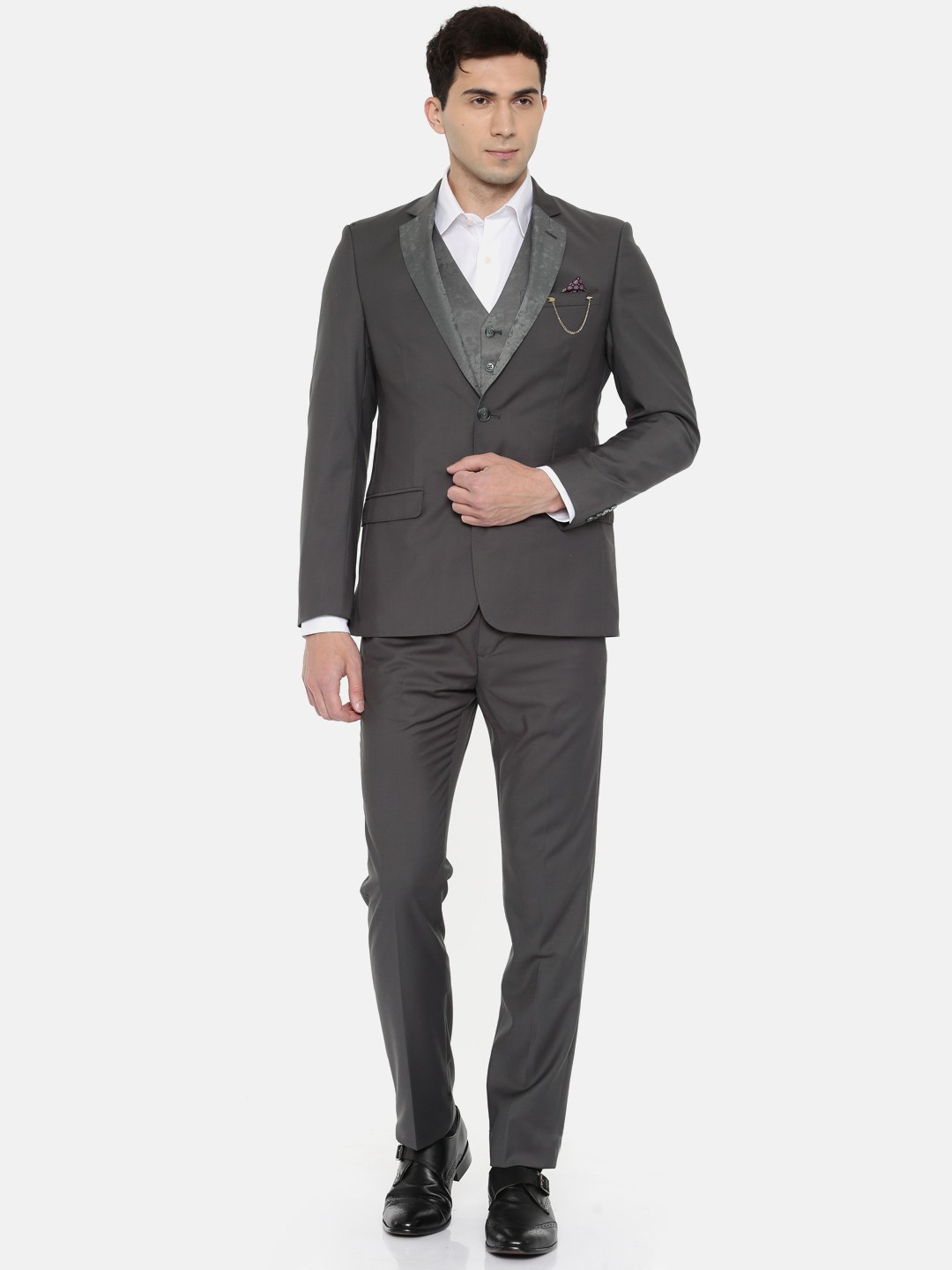 

Arrow Men Grey Single-Breasted Tailored Fit Formal Suit