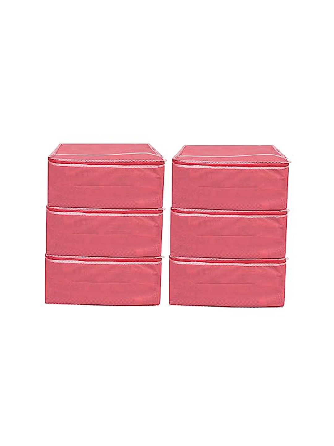 

Perpetual Coral Red 6 Pieces Saree Covers With Zip
