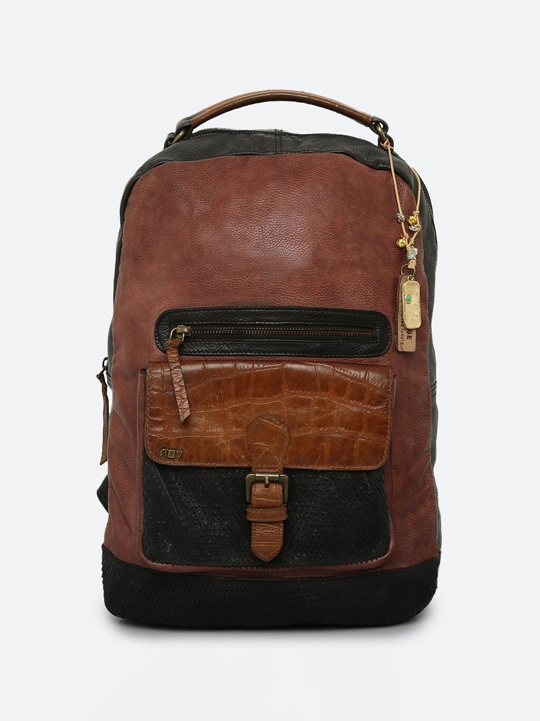 

ART N VINTAGE Women Colourblocked Backpack, Black