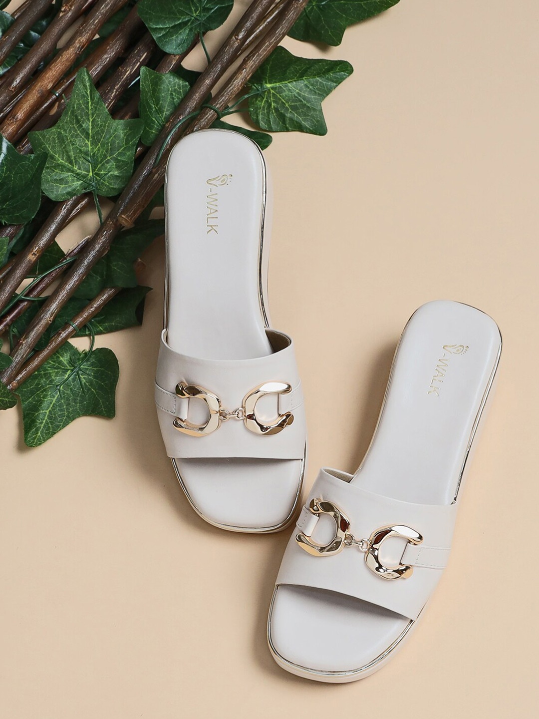 

V-WALK Embellished Open Toe Wedges, Grey