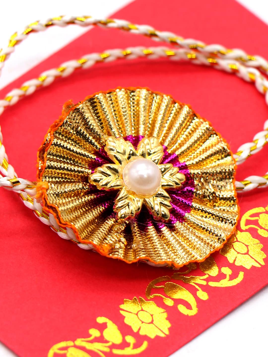 

The Magic Wand Floral Charm Rakhi, Gold