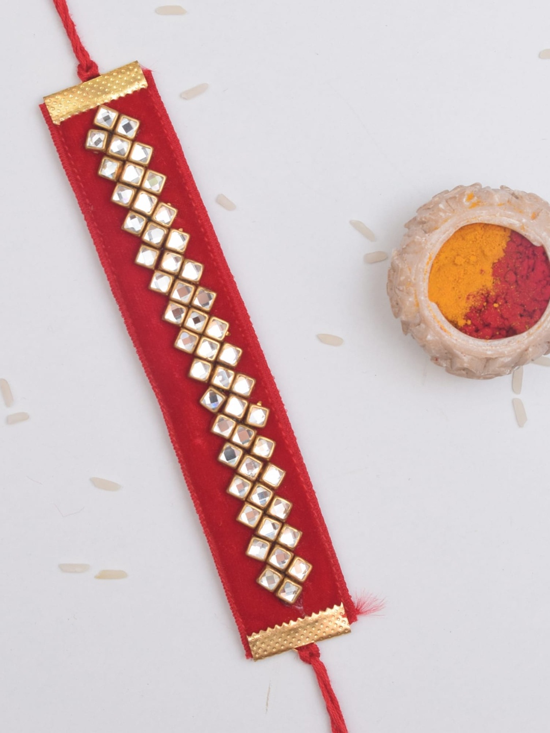 

The Magic Wand Kundan-studded Rakhi, Red