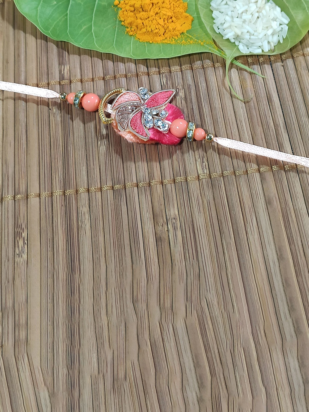 

The Magic Wand Stone-Studded & Beaded Rakhi, Gold