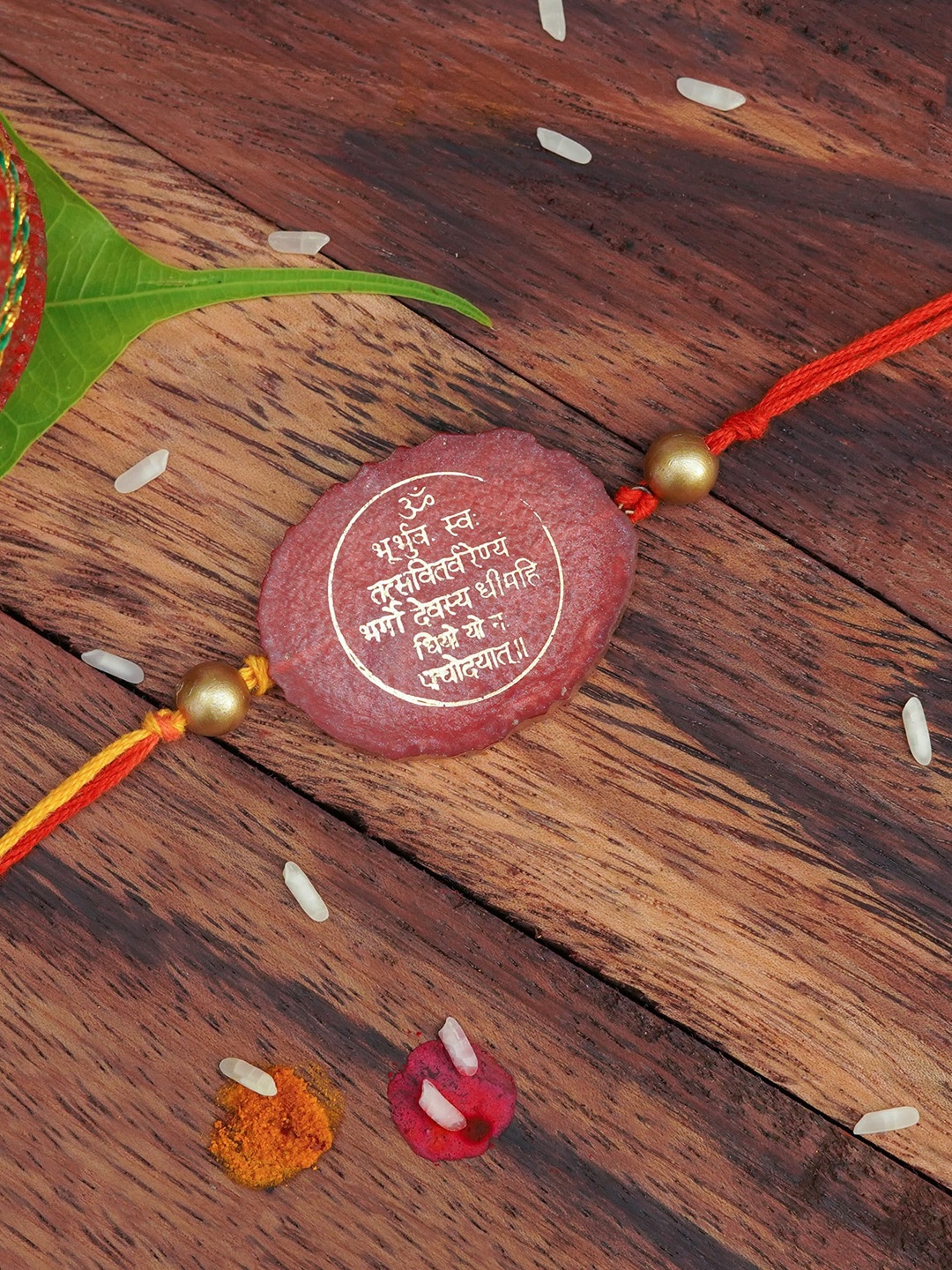 

The Magic Wand Mantra Printed Charm Rakhi, Red