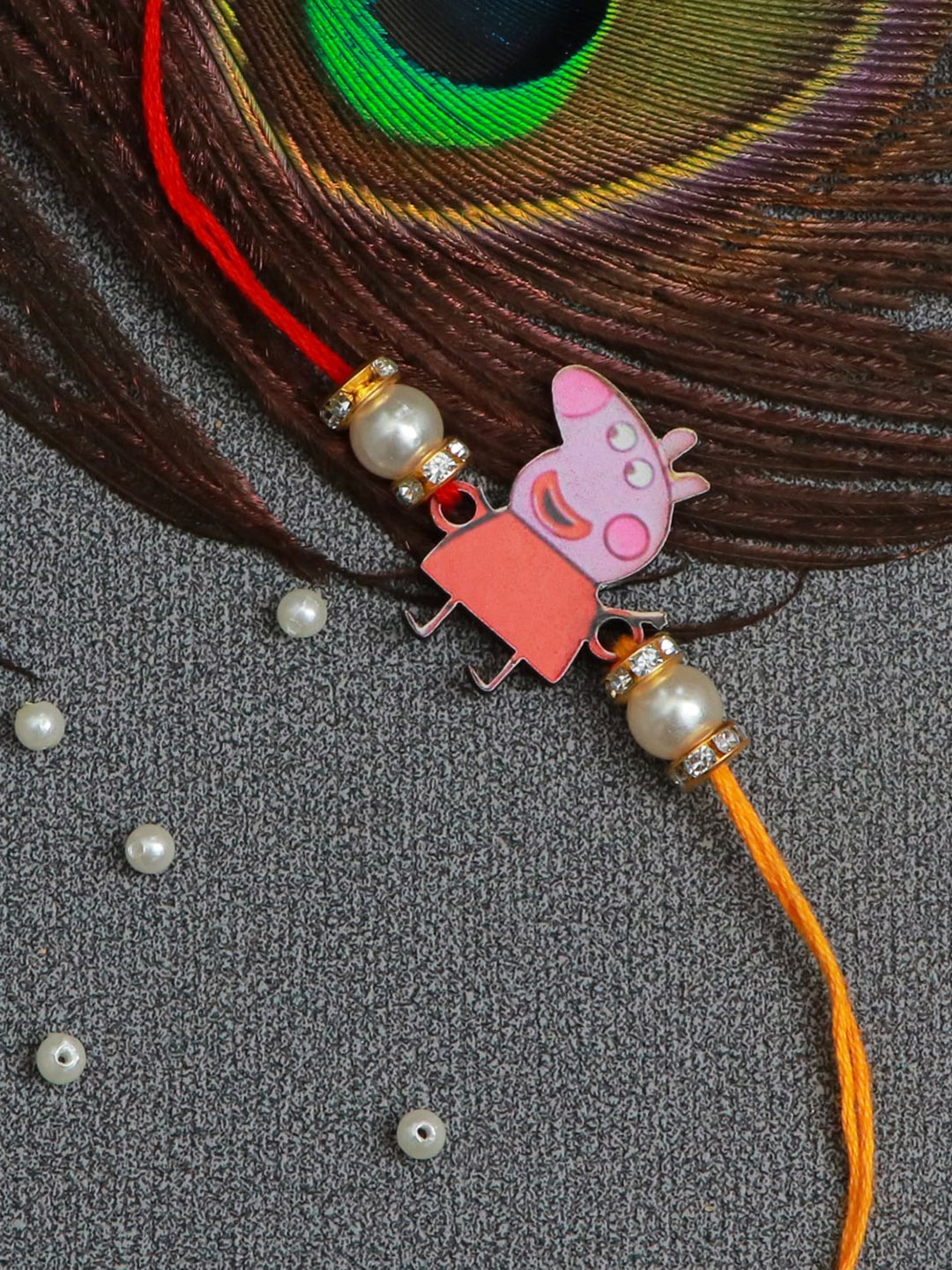 

The Magic Wand Kids Beaded Toy Charm Rakhi, Pink