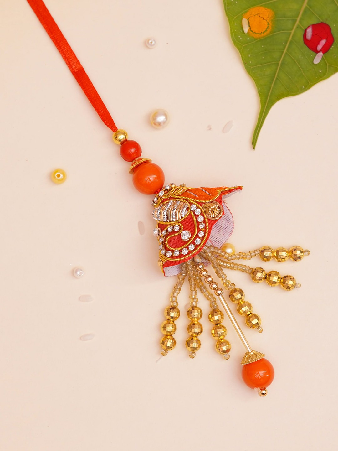 

The Magic Wand Beaded Lumba Rakhi, Gold