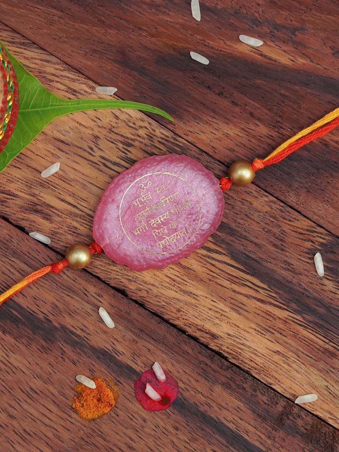 

The Magic Wand Mantra Printed Thread Rakhi, Pink