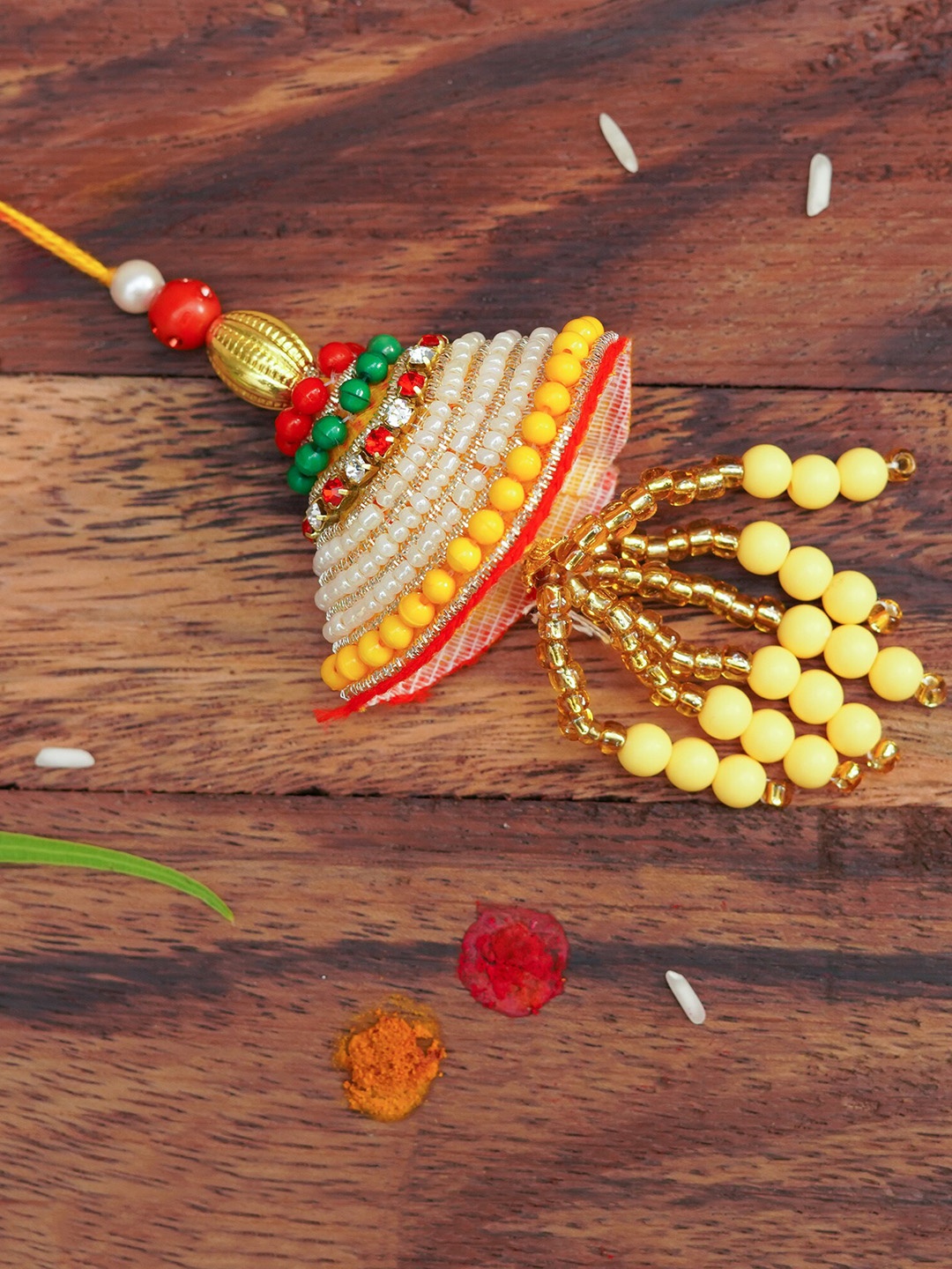 

The Magic Wand Beaded Lumba Rakhi, Gold