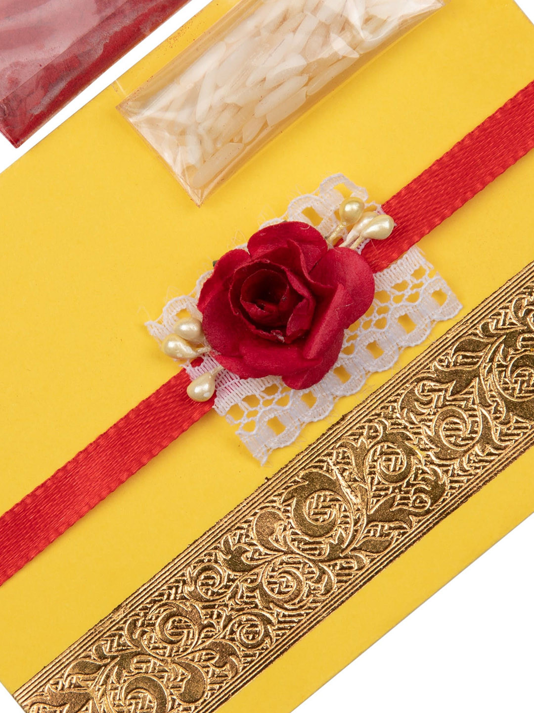 

The Magic Wand Floral Charm Rakhi, Red