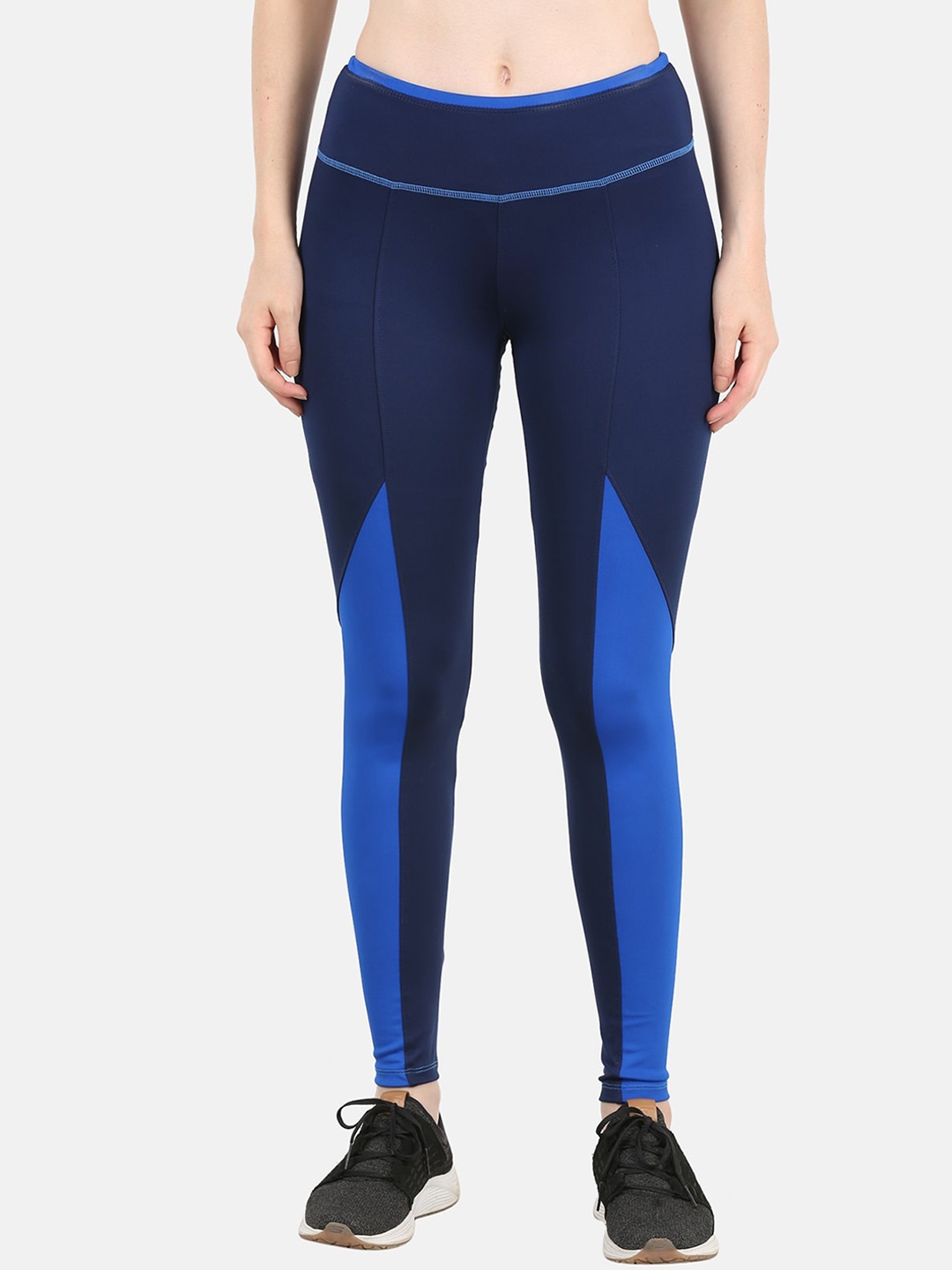 

The Dance Bible Women Colourblocked Rapid-Dry Training Tights, Blue