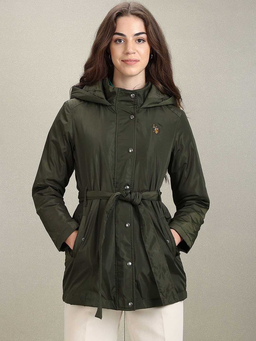 

U.S. Polo Assn. Women Hooded Longline Parka Jacket, Olive