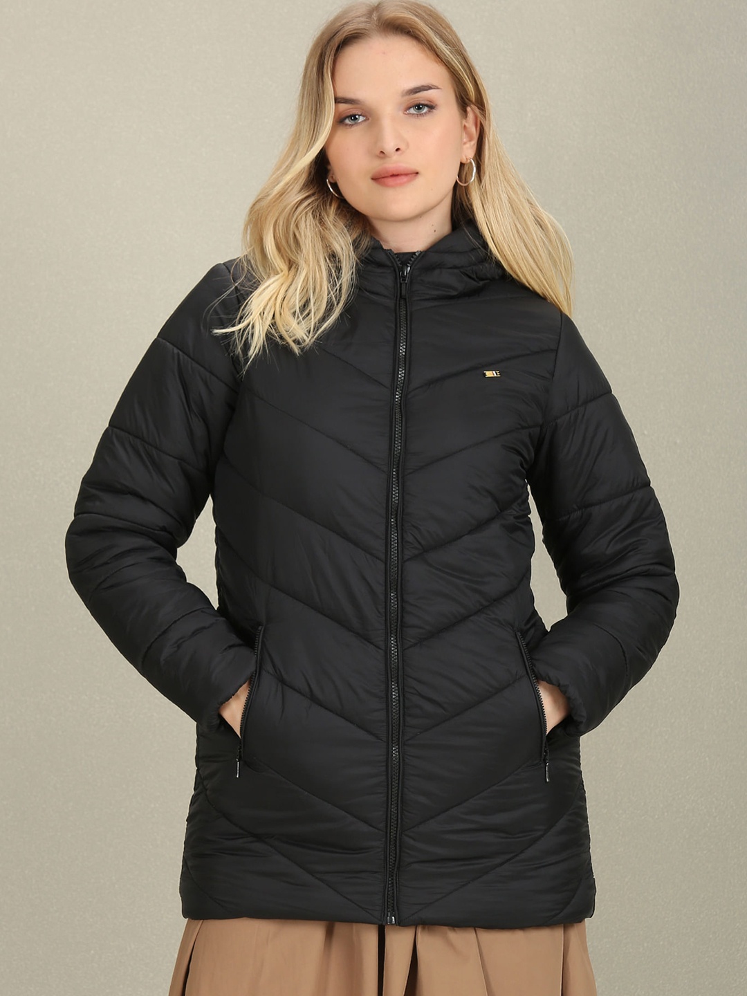 

U.S. Polo Assn. Women Hooded Longline Padded Jacket, Black