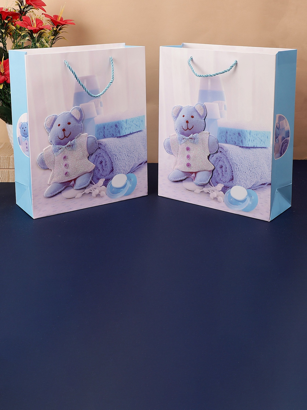 

CHOCOZONE Set Of 12 Paper Bags, Blue