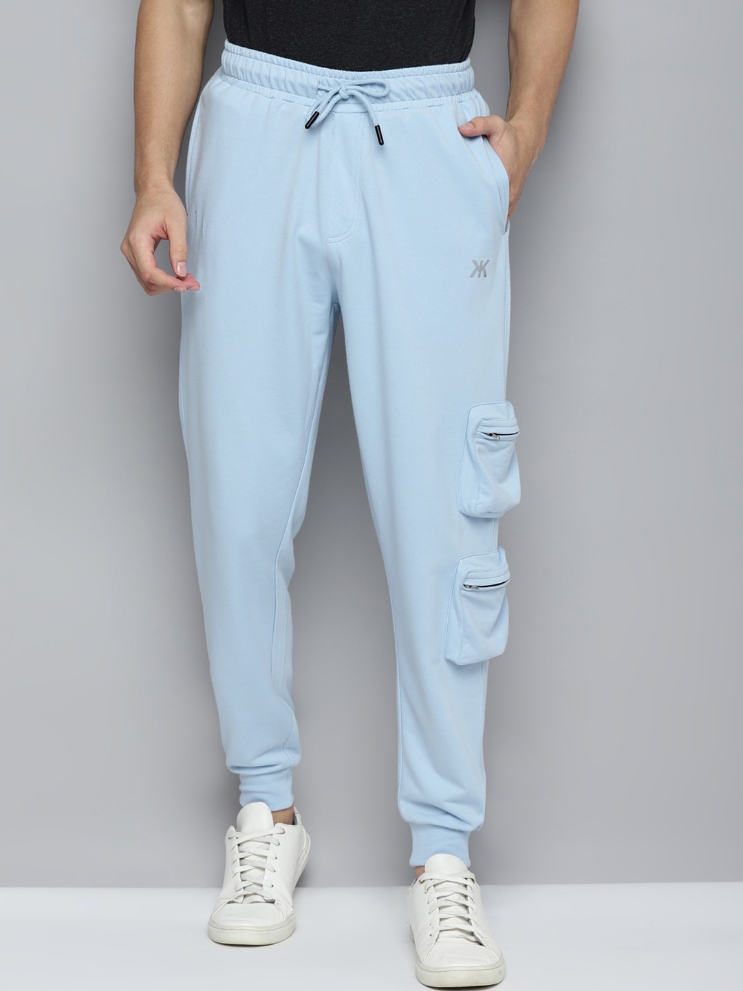 

Kook N Keech Men Soft Functional Mid Rise Cotton Joggers, Turquoise blue