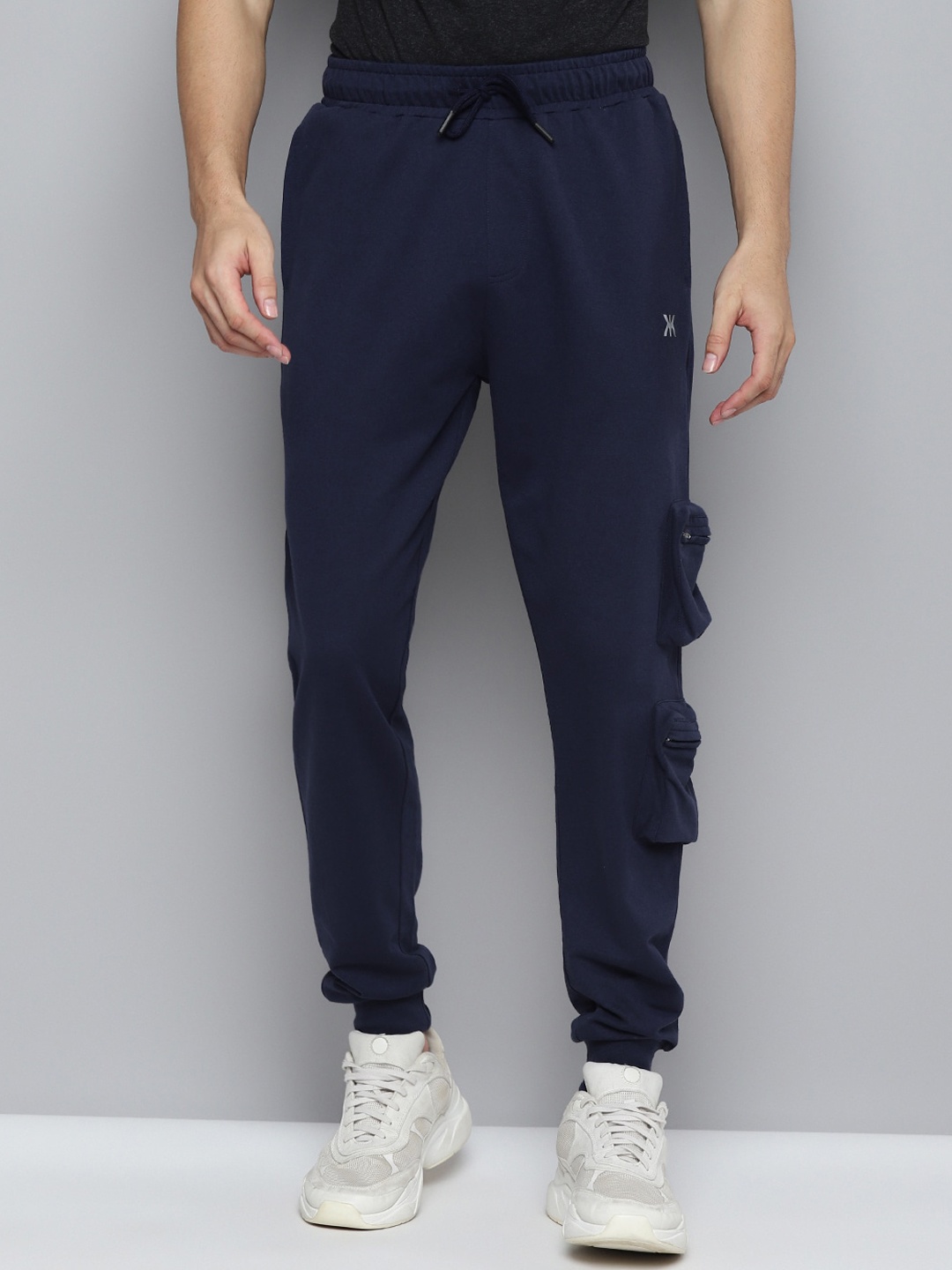 

Kook N Keech Navy Blue Men Mid-Rise Cargo Joggers