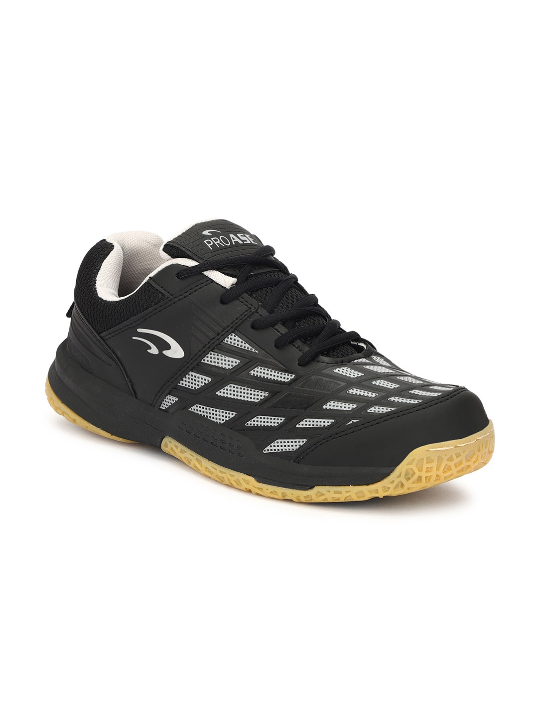 

PROASE Men Super Grip EVA Non-Marking Badminton Shoes, Black