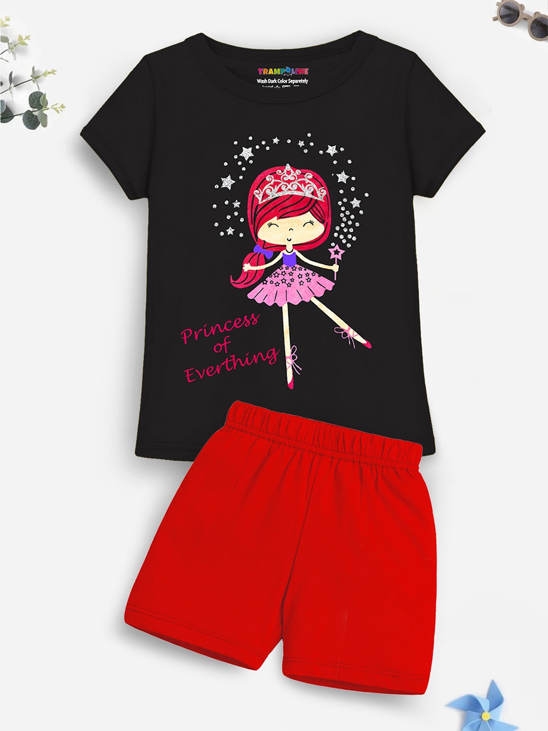 

Trampoline Kids Printed T-shirt with Shorts, Red