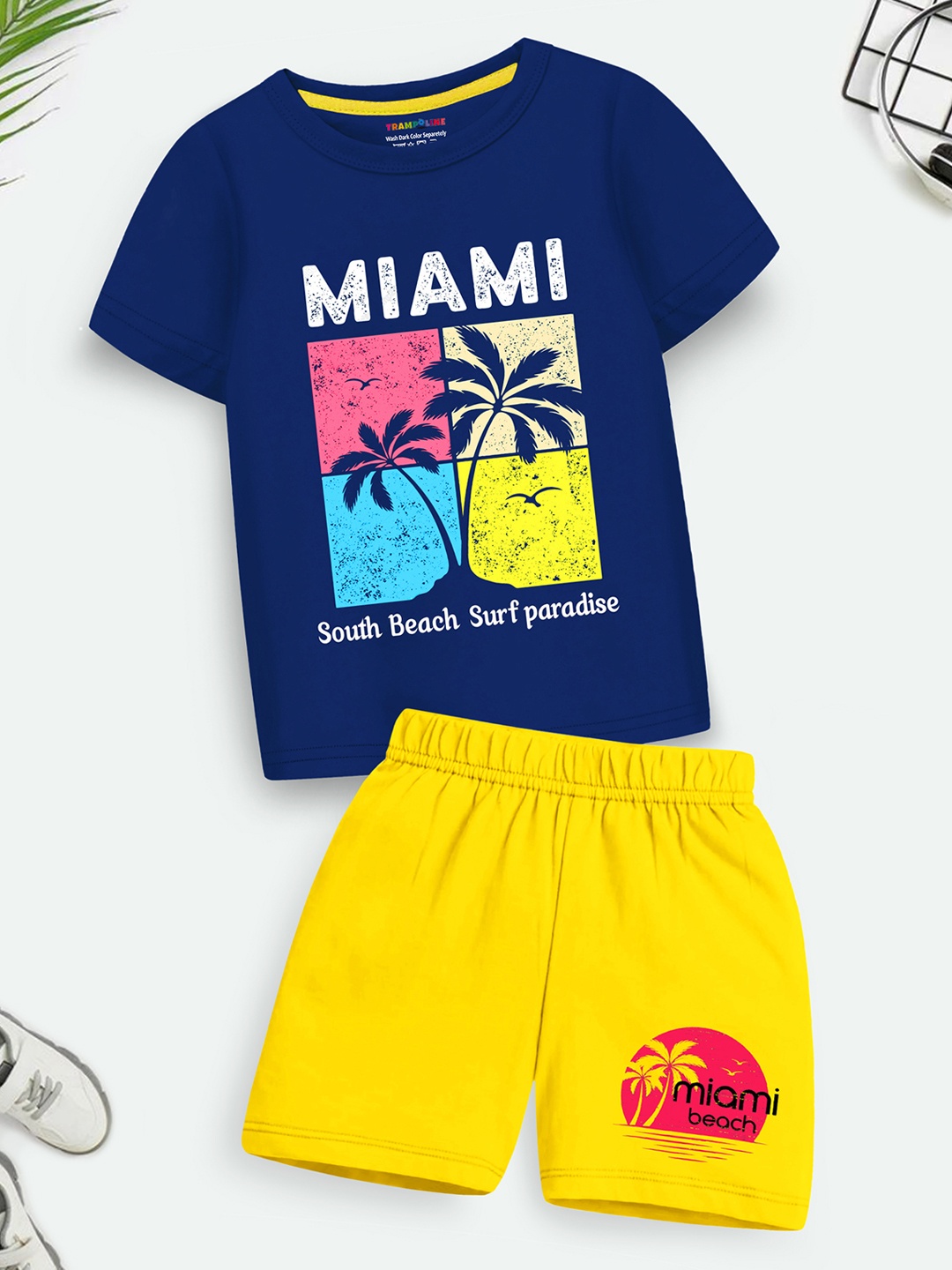 

Trampoline Kids Printed T-shirt With Shorts, Navy blue