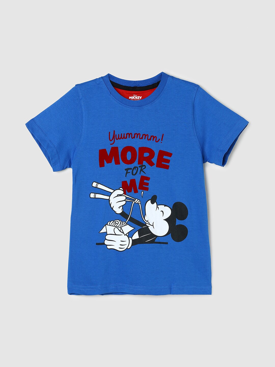 

max Boys Mickey Mouse Printed Pure Cotton T-shirt, Blue