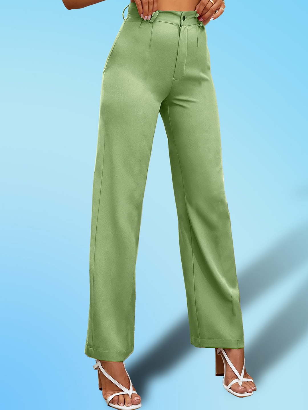 

LEE TEX Women Relaxed Straight Leg High-Rise Trousers, Green