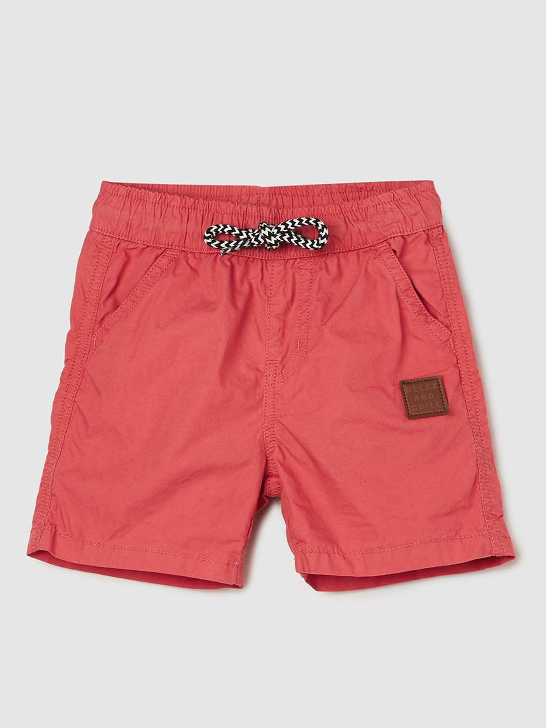 

max Infants Boys Mid-Rise Pure Cotton Shorts, Red
