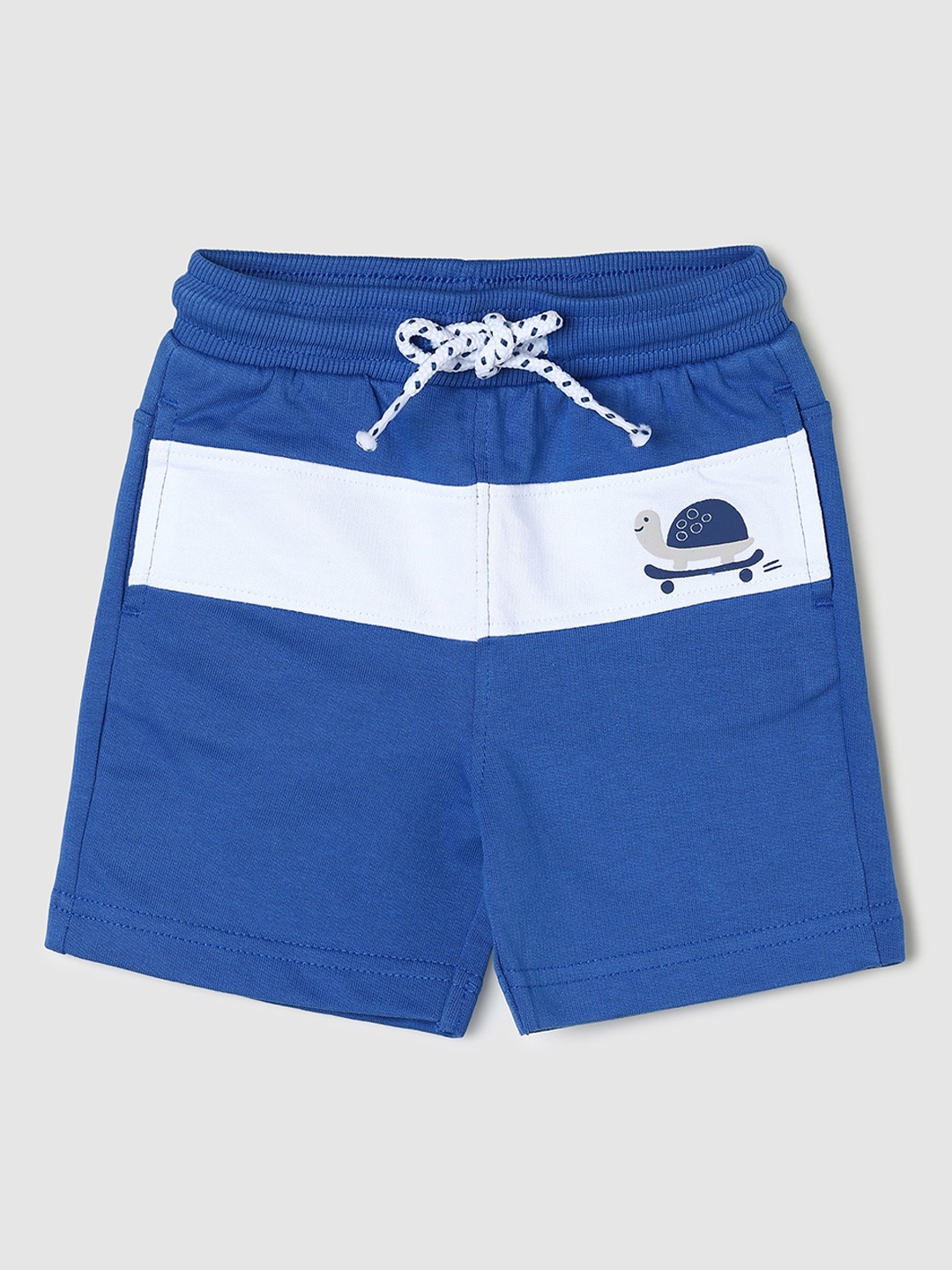 

max Infants Boys Colourblocked Pure Cotton Shorts, Blue