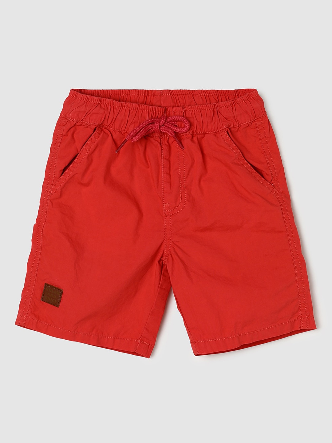 

max Boys Mid-Rise Pure Cotton Shorts, Red