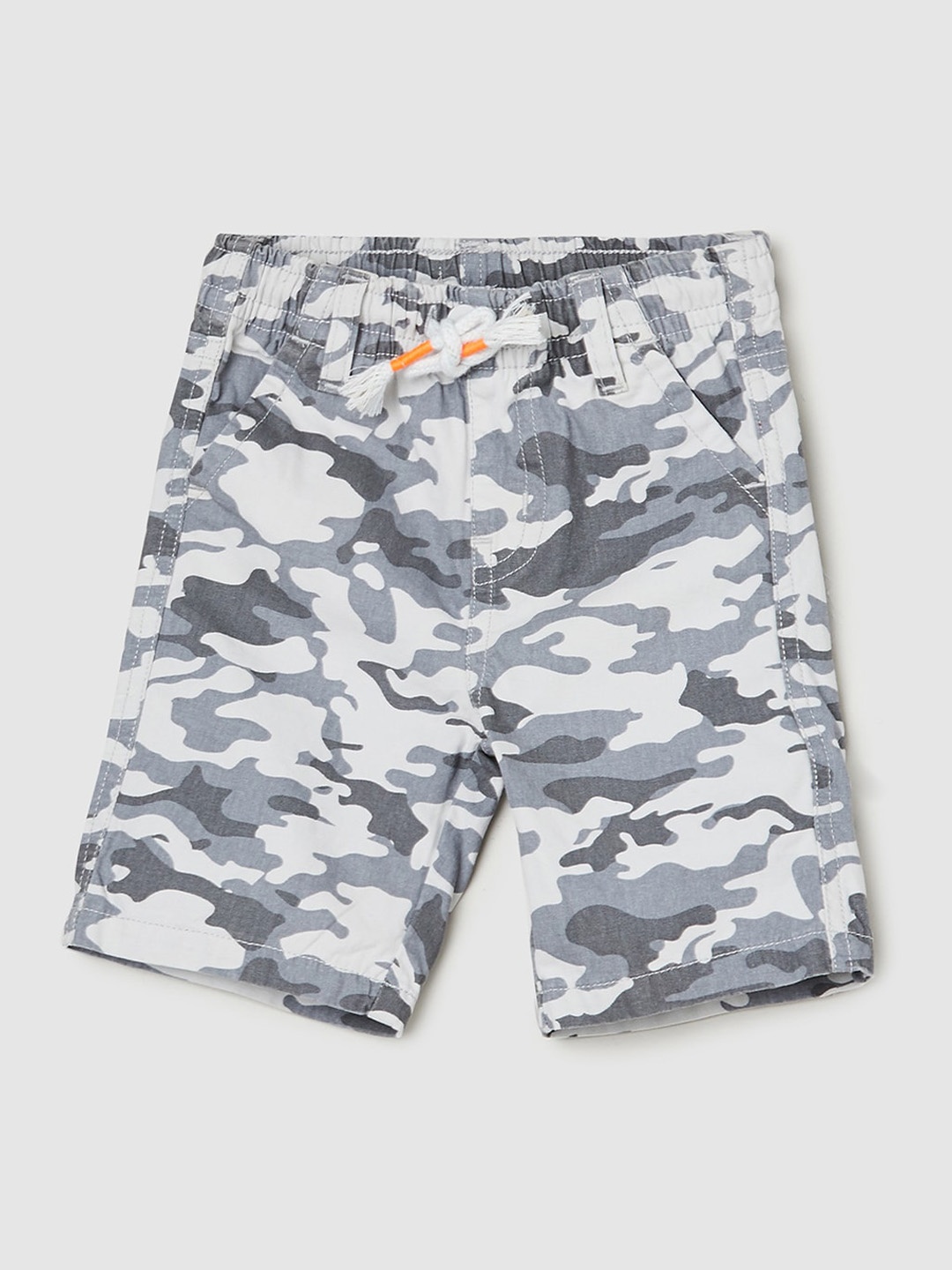 

max Infants Boys Camouflage Printed Pure Cotton Shorts, White