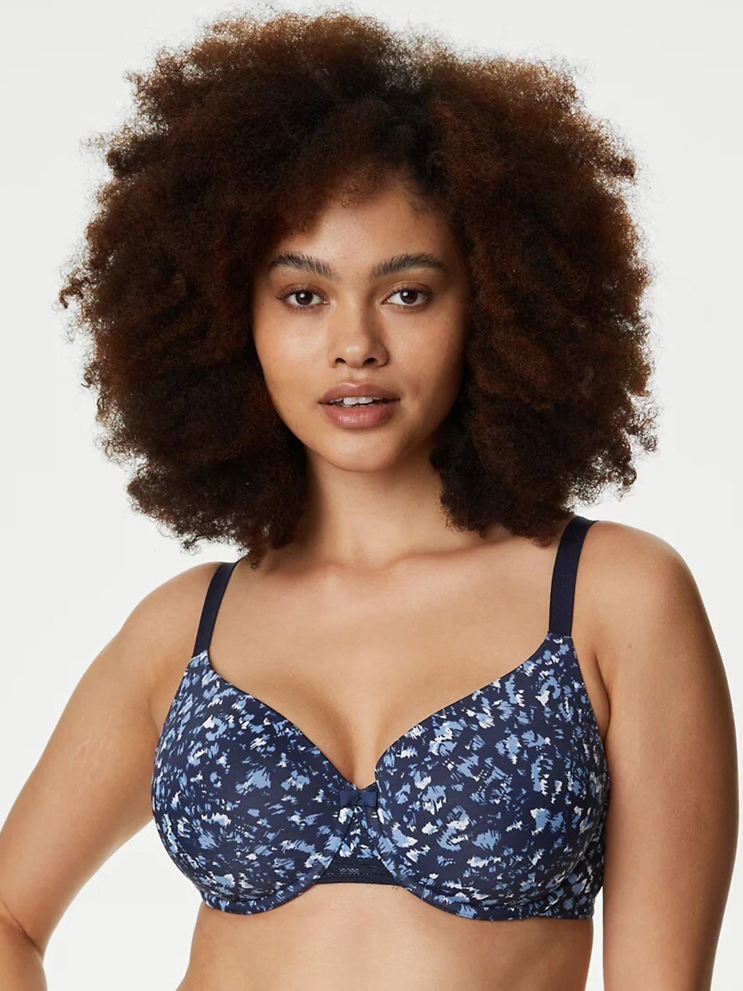 

Marks & Spencer Floral Full Coverage Lightly Padded T-shirt Bra With All Day Comfort, Blue